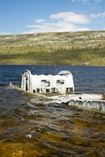 Vraket av en Heinkel 111 som under andra världskriget nödlandade på sjön.