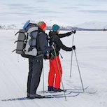 Skidåkare vid Rogens is.
